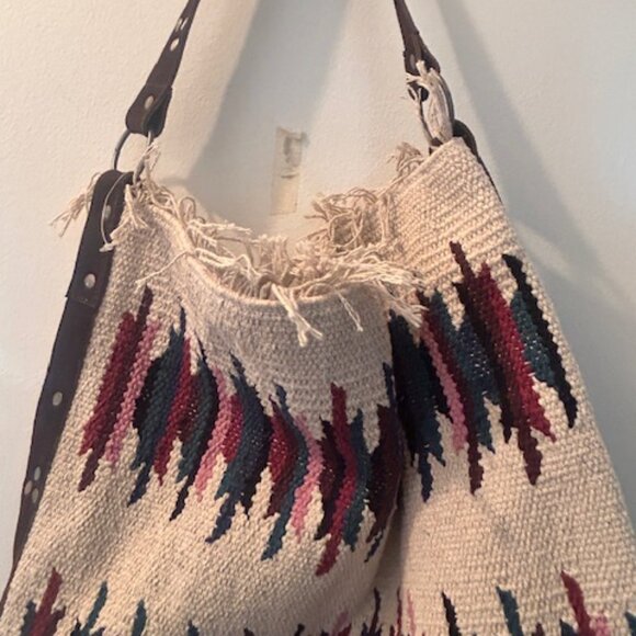 Free People Mixed and Mended Fringe Shoulder Strap Hobo Bag NEW - Picture 7 of 16